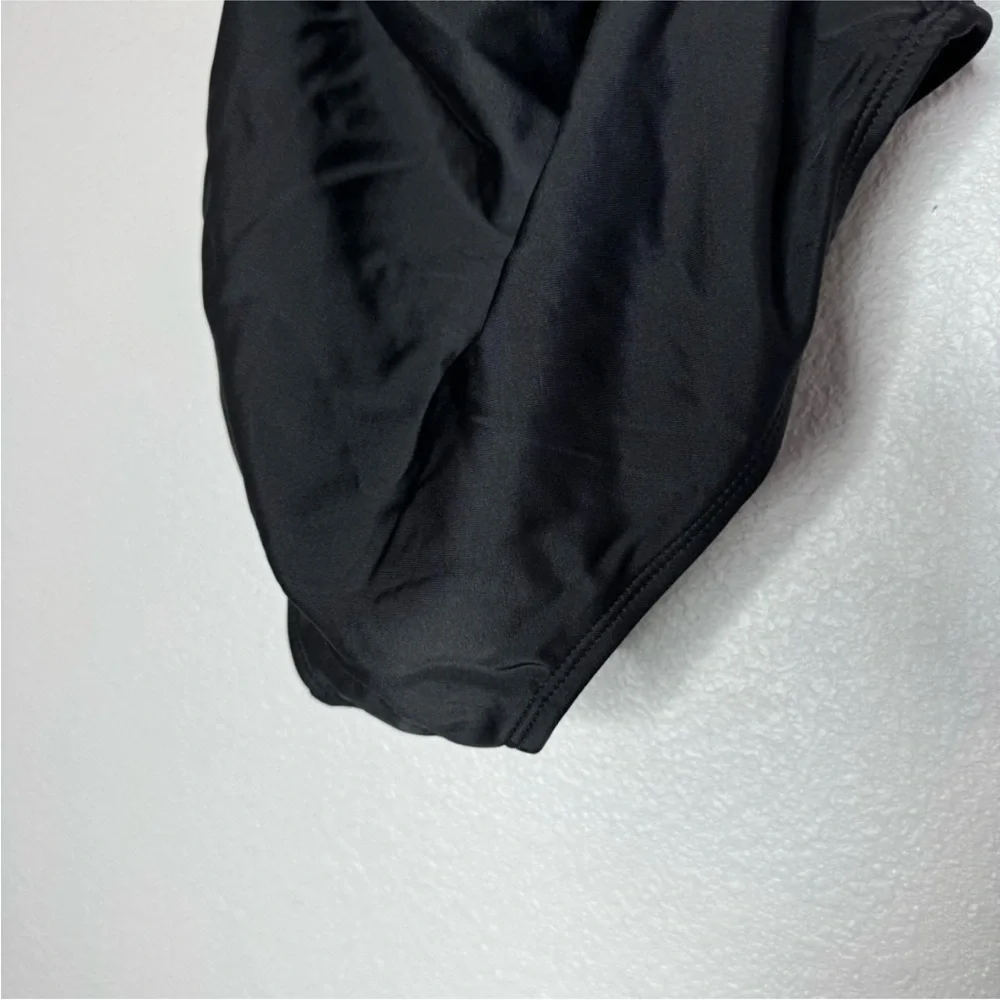 New Girl’s Swimsuit, “More Than Magic” Cutout OnePiece, Size L (10/12), Lime&Blk